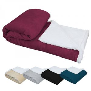 Vivezen Couverture, plaid polaire 150 x 200 cm en flanelle et s rpa ultra doux Prune