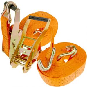 Image de Sangle de serrage avec cliquet 50 mm x 8 m 5000 kg orange (pack 2)