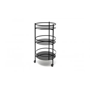 Chariot de service - 48x96cm - 3 étages - noir Bar