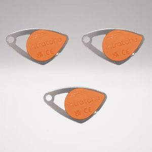 Lot de 3 badges électroniques Intratone Orange - Badges Mifare en inox 08-0108 + 1 porte-clés Domobip