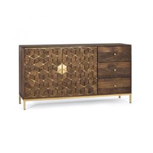 Buffet En Bois Manguier Et M&eacute;tal