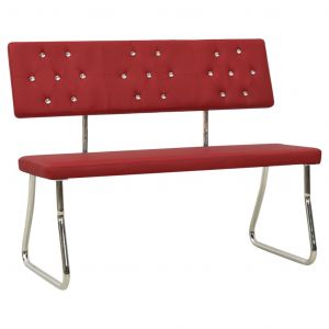 Image de VidaXL Banc 110 cm Rouge bordeaux Similicuir