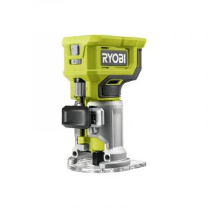 Ryobi Affleureuse à bois 18V - 30 000 tr/min - pince 6 mm - course berceau 38 mm - Livrée avec 1 pince 6 mm, 1 mèche de coupe, clé, guide