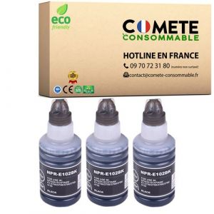 Cartouche compatible - 3 Recharges Ecotank compatibles avec EPSON 102XL - 3 Noir