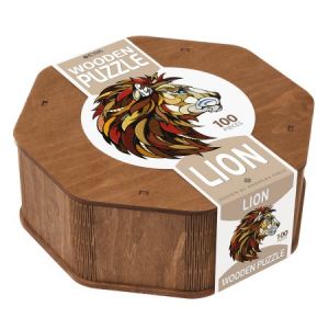 Ewa-marine Puzzle en bois - Lion - 21 x 28 cm - 100 pcs