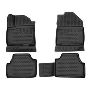 Omac Tapis de Sol Compatible avec Hyundai Kona Electric 2018-2024 en Caoutchouc Noir