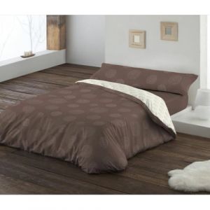 Hosteline Parure de lit 2 pièces en Toile Marron pour lit de 135 cm