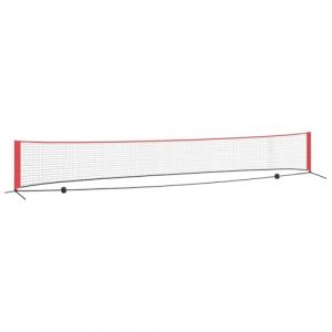 VidaXL Filet De Tennis Noir Et Rouge 595 X 90,5 X 87 Cm Polyester