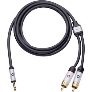 Image de Oehlbach Câble audio 60004 [2x Cinch / RCA mâle - 1x Jack mâle 3.5 mm] 3 m noir contacts dorés