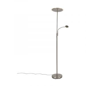 Image de Qazqa Strela - LED Dimmable Lampadaire avec lampe de lecture Moderne variateur inclus - 1 lumière - H 1800 mm - Acier - Moderne - Éclairage