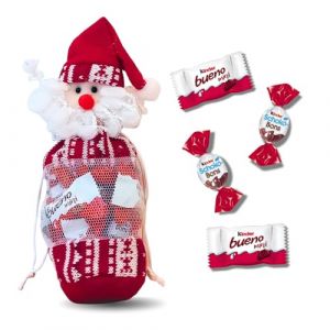 Image de KINDER Noël Sac Père Noël rouge garni de 30 chocolats Kinder Schokobons et Mini Bueno