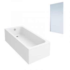 Villeroy & Boch Baignoire droite Architectura acrylique 170 x 75 cm + Pare bain gauche AURYS Mist 1 chrom&eacute;