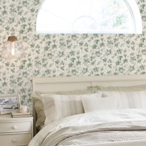 Laura Ashley Papier peint intissé Autumn Leaves Sage 1005 x 52cm Vert - Vert