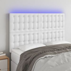 VidaXL Hoofdbord LED 144x5x118/128 cm kunstleer wit3122515