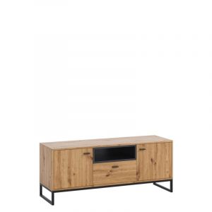 Meuble TV 2 Portes & 1 Tiroir "Livio" 135cm Noir Prix