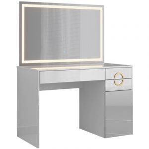 Coiffeuse Adela, Blanc, 115 cm avec miroir LED, Vicco