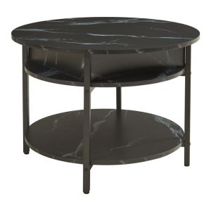 [en.casa] - Table basse Kandas avec surface relevable effet marbre noir