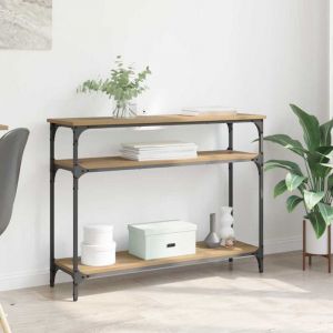 VidaXL Table console avec &eacute;tag&egrave;re Ch&ecirc;ne artisanal 100 x 29 x 75 cm