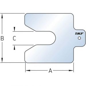 SKF Cale prédécoupée Acier inoxydable, 50mm x 50mm x 0.25mm Gris (Prix pour 1 )