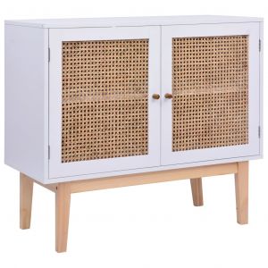 Image de VidaXL Buffet Blanc 88,5x40x80 cm MDF et résine tressée