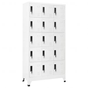 Image de VidaXL Armoire à Casiers Acier Blanc 90x40x180 cm