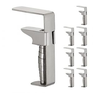 Relaxdays Pinces pour nappe, lot de 8, clips r&eacute;glables pour table &eacute;paisse, acier inoxydable, jusqu'&agrave; 4 cm, argent&eacute;