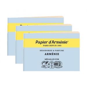Papier d'Arm&eacute;nie Lot de 3 Carnets de 12 feuilles de 3 lamelles parfum ARMENIE
