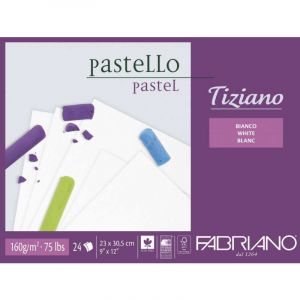 Fabriano 46423305 Tiziano Bloc pastel 24 feuilles 160 g/m&sup2; sans acide et r&eacute;sistant aux vieillissements Surface rugueuse 23 x 30,5 cm