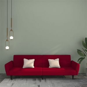 VidaXL Canapé-lit 2 places rouge bordeaux velours 375862