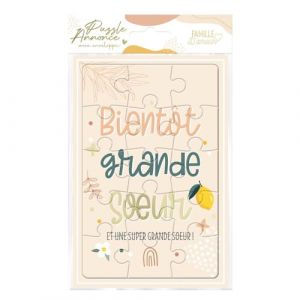STC Carte puzzle annonce naissance modèle Bientôt Grande Soeur