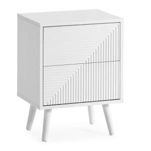 Table de chevet 2 tiroirs couleur Blanc