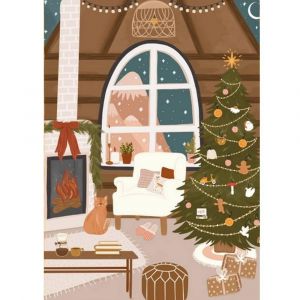 Image de Puzzle 1000 pièces : Noël au coin du feu
