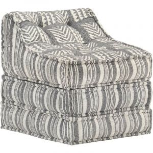 VidaXL Pouf modulaire Gris rayé Tissu