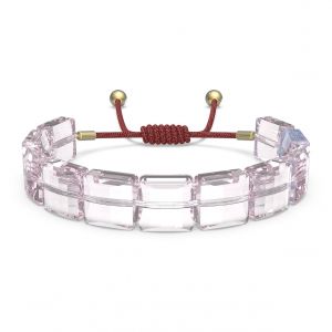 Swarovski Braccialetto Letra, Loto, Rosa, Placcato color oro