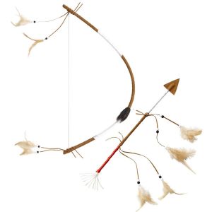 Ruedelafete Arc indien avec flèche et plumes, réaliste 60 cm