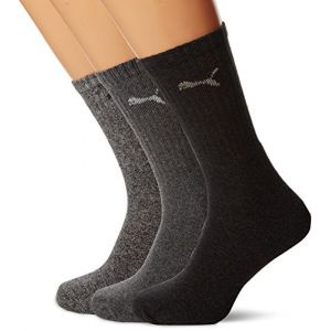 Puma Sport - Chaussettes de Sport - Lot de 3 - À Logo - Homme - Gris (Anthracite) - 43-46 EU