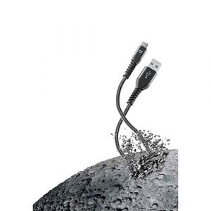 Cellularline USB 3.0 C&acirc;ble de raccordement [1x USB 2.0 type A m&acirc;le - 1x USB-C m&acirc;le] 2 m noir fil de Kevlar, cordon de rev&ecirc;tement