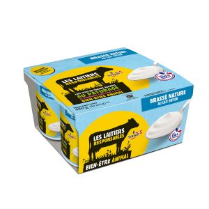 Yoplait Yaourt Brass&eacute; Nature Les Laitiers Responsables - Les 4 Pots De 120g