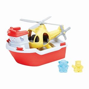 Green Toys Rescue Boat with Helicopter