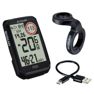Sigma GPS Velo sans Fil ROX 4.0 Endurance - Autonomie de 40h, 30 Fonctions, Re-Routing et compatibilité E-Bike,Ant+& BLE | Montage sans Outils & USB-C | Compteur Velo GPS avec Protection IPX7