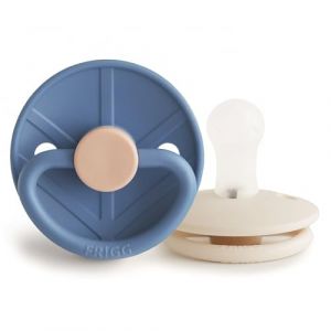 Lot de 2 sucettes en silicone Little Viking T1 ocean view/cream - Bleu