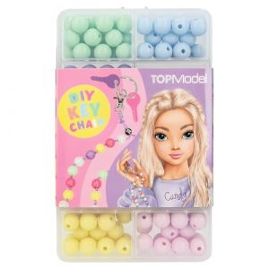 Depesche 13161 TOPModel - DIY Set de Porte-cl&eacute;s, Perles en 8 Couleurs, y Compris Rubans, Anneaux pour cl&eacute;s et Autres, pour cr&eacute;er des Porte-cl&eacute;s