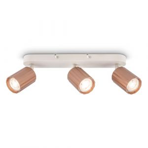 BRILONER - Plafonnier avec cannelures, orientable, GU10, max. 9 W, spot de plafond, lustre, luminaire plafonnier, lustre salon, lumière plafond, lustre chambre, lampe plafond, 32,5cm, coffee