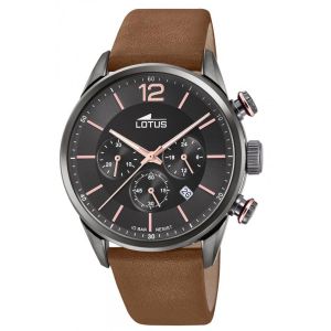 Image de Lotus Montre L18687-2 - CHRONO Dateur,Chronographe Cuir Marron Cadran Noir Homme