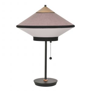 Forestier Lampe de table Cymbal / &Oslash; 35 cm - Velours rose en tissu