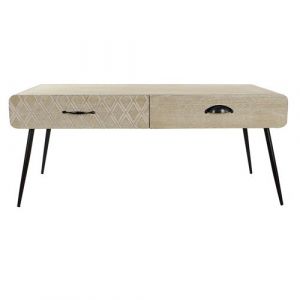 Table basse en métal bois de paulownia bois MDF DKD Home Decor