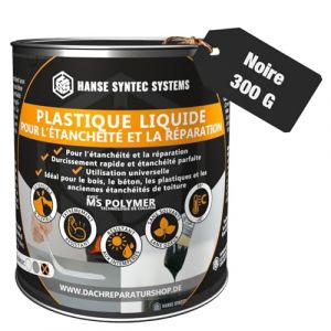 Hanse Syntec Systems - Membrane d'Étanchéité - Joint exterieur et interieur - Colle Étanche pour Fissures & Fuites (Noir, 300g)