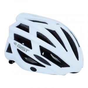 Casque velo adulte gist e bike planet urban blanc mat in mold taille 56 62 reglage molette 212grs eclairage integre