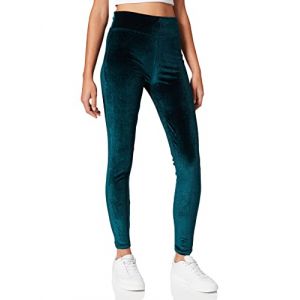 Urban classics Ladies High Waist Velvet Leggings, Bleu Sarcelle, XXXXXL Femme