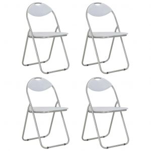 VidaXL Chaises pliantes de salle à manger 4 pcs Blanc Similicuir